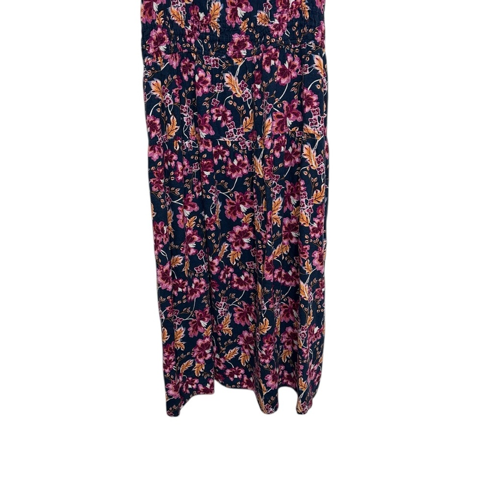 Old Navy Midi Cami Dress Size 2X Navy Pink Floral Pockets - Picture 4 of 12